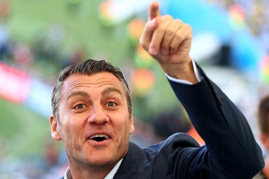 Christian Vieri in tribuna durante una partita della Nazionale (Getty Images)