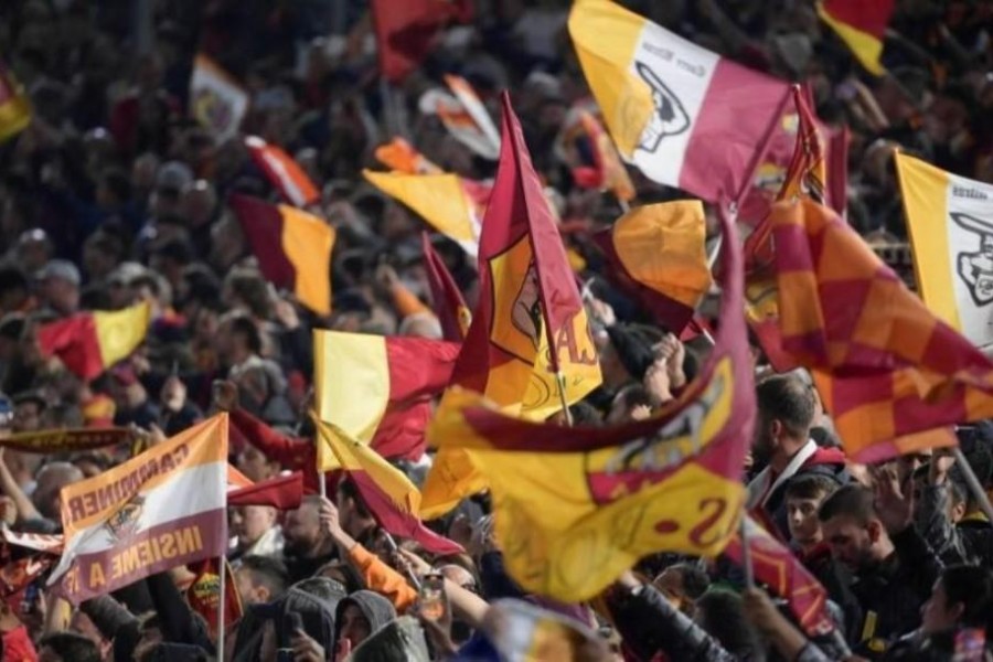 I tifosi della Roma durante Roma-Leicester (As Roma via Getty images)