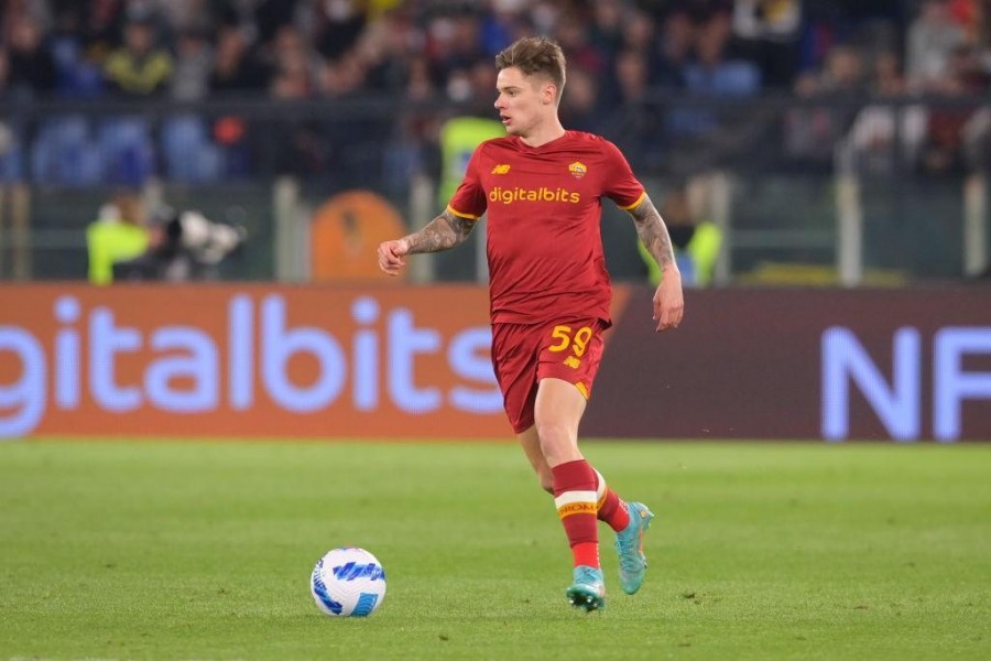 Nicola Zalewski in azione all'Olimpico (AS Roma via Getty Images)