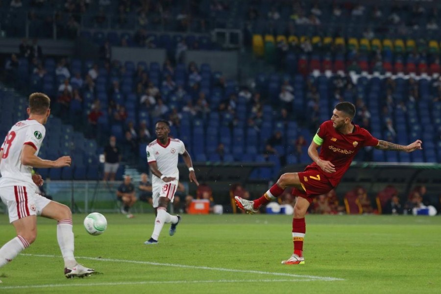 Lorenzo Pellegrini segna il suo secondo gol contro il CSKA Sofia (AS Roma via Getty Images)