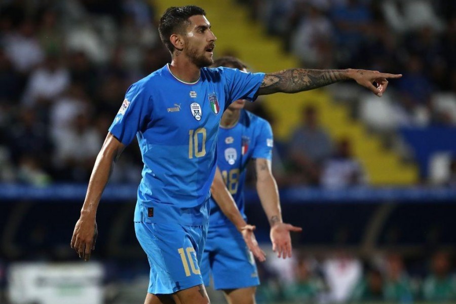 Lorenzo Pellegrini durante una partita della nazionale italiana