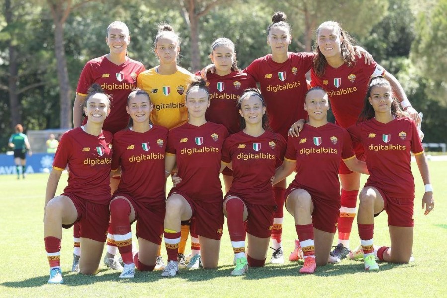 La formazione giallorossa scesa in campo contro il Milan in semifinale (As Roma via Getti Images)