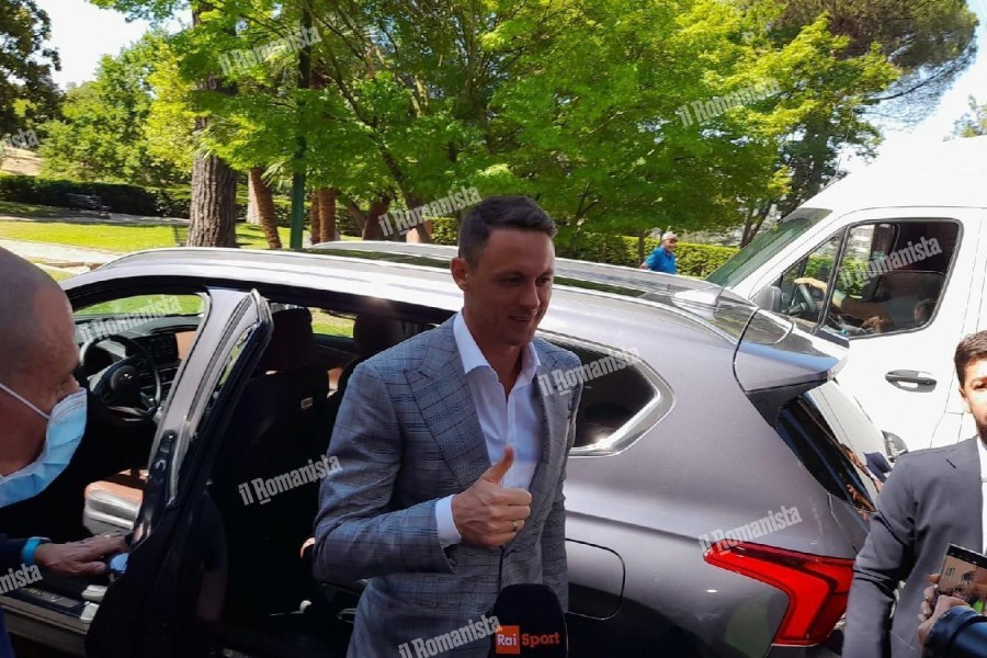 Nemanja Matic all'arrivo a Roma