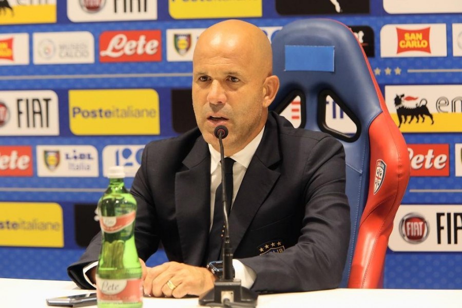 Di Biagio in conferenza stampa durante la sua esperienza come ct della nazionale (Getty Images)