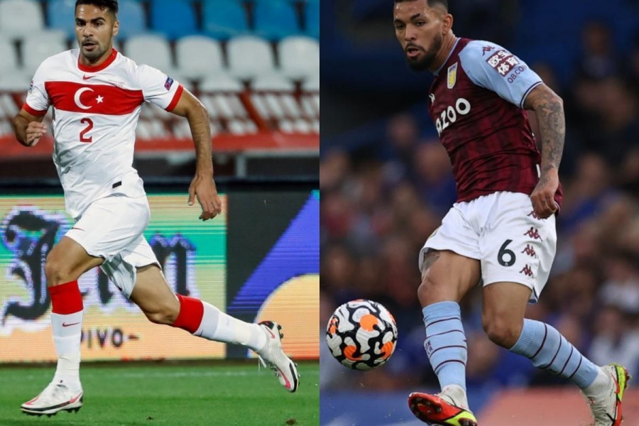 Zeki Celik con la maglia della Turchia e Douglas Luiz con la maglia dell'Aston Villa (Getty Images)