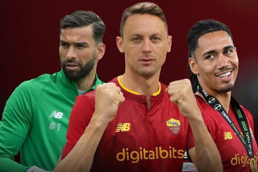 I tre pilastri della Roma della prossima stagione, Rui, Matic e Smalling (As Roma via Getty Images)