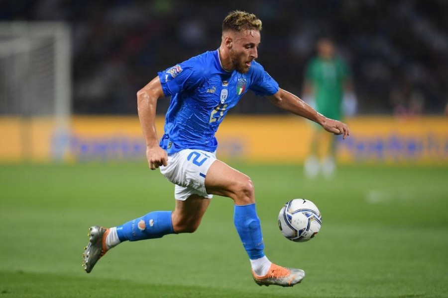 Frattesi con la maglia dell Nazionale in un delle ultime sfide di Nations League (Getty Images)