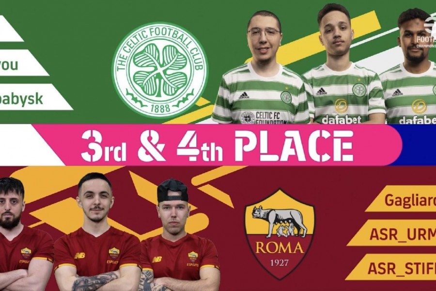 La grafica della finalina tra Roma e Celtic (KONAMI))