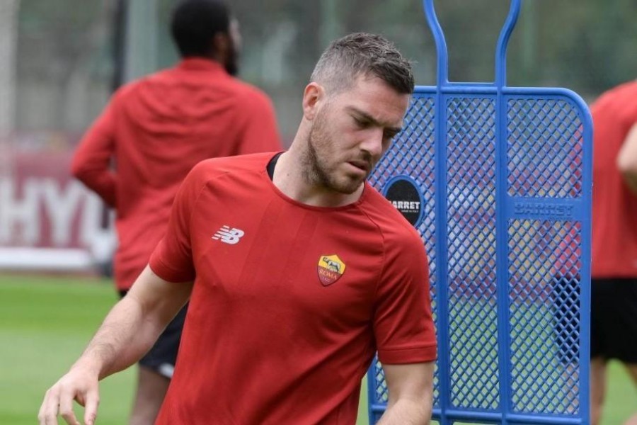 Jordan Veretout in allenamento a Trigoria (As Roma via Getty Images)