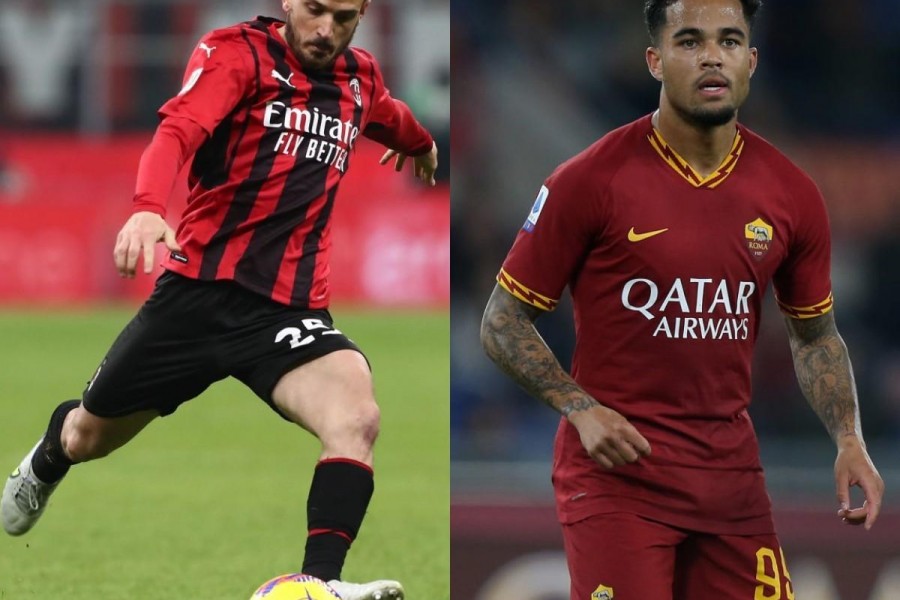 Florenzi con la maglia del Milan e Kluivert con la maglia della Roma nel 2020 (Getty Images)