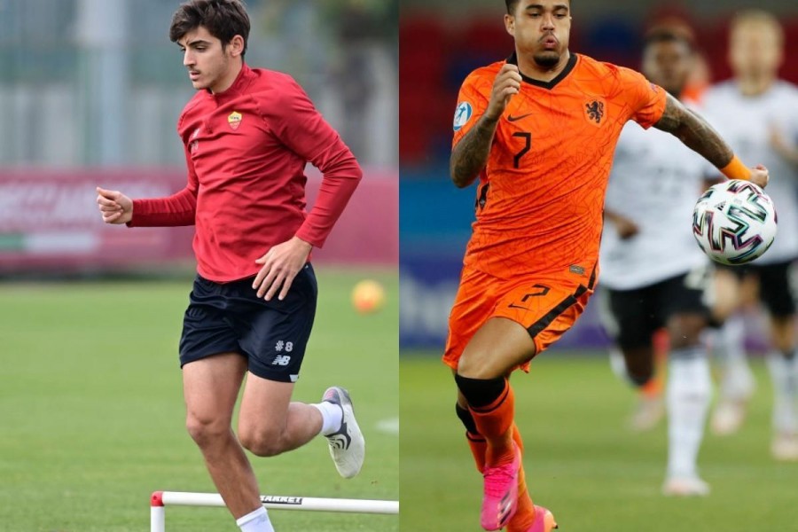 Gonzalo Villar con la maglia della Roma e Justin Kluivert con la maglia dell'Olanda (Getty Images)