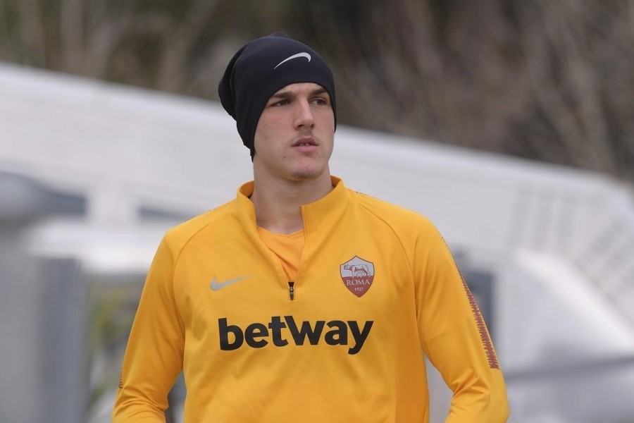 Nicolò Zaniolo durante un allenamento, di LaPresse