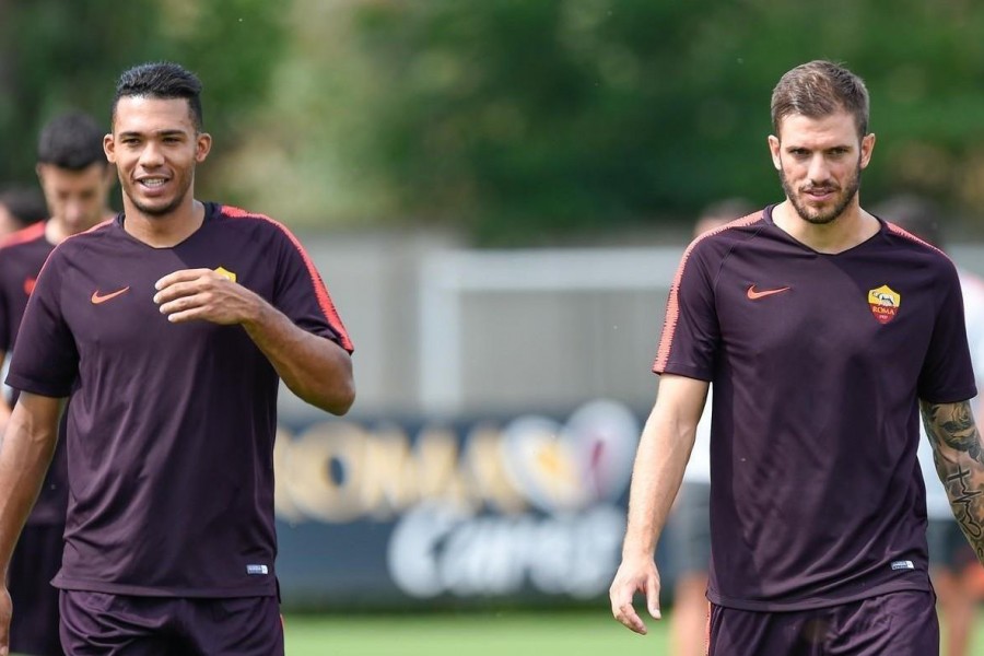 Juan Jesus e Santon in allenamento, di LaPresse