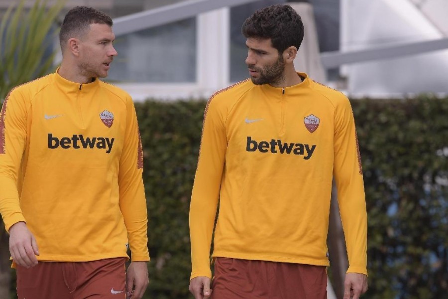 Edin Dzeko e Federico Fazio, di LaPresse