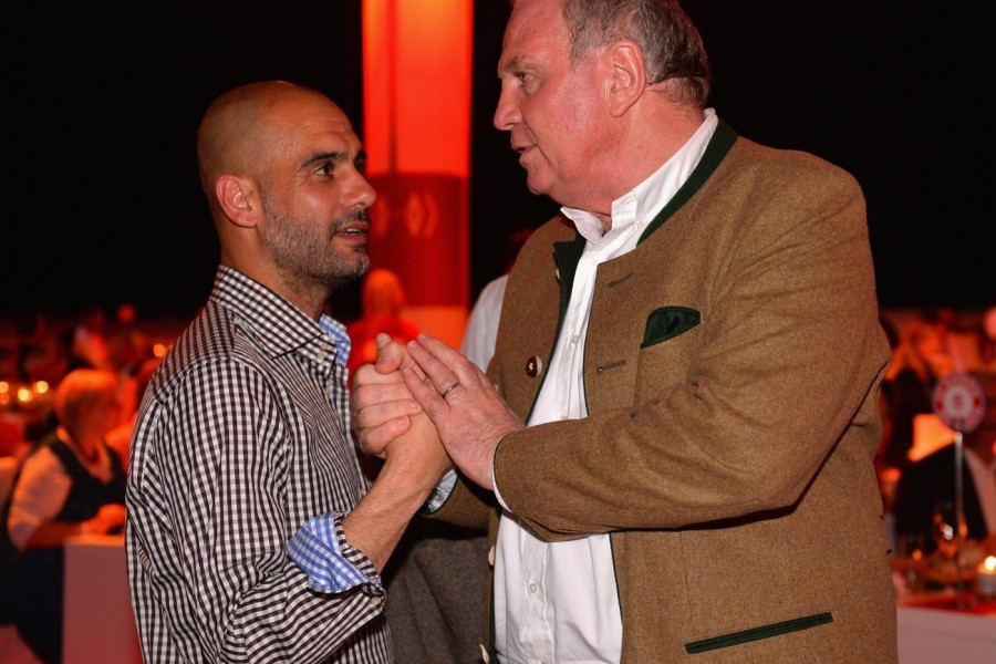 Pep Guardiola e Uli Hoeness, di LaPresse