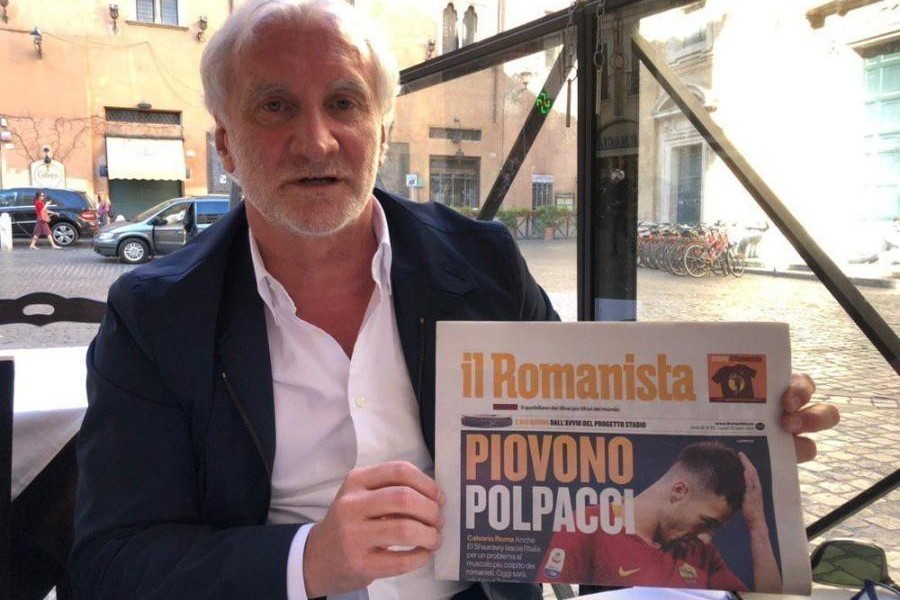 Rudi Voeller con Il Romanista di oggi