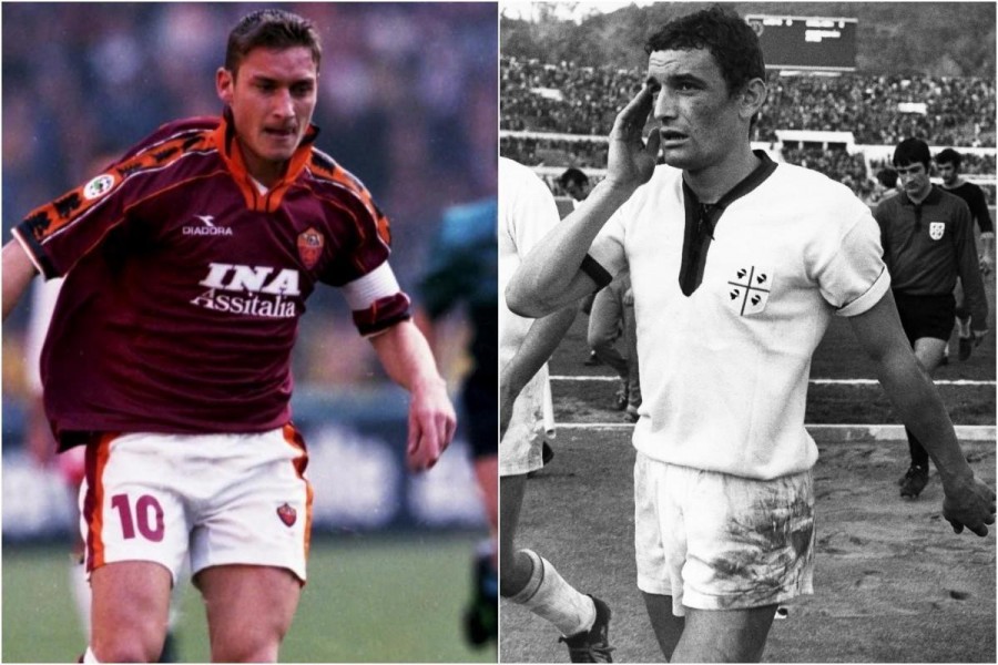 Francesco Totti e Gigi Riva, di LaPresse