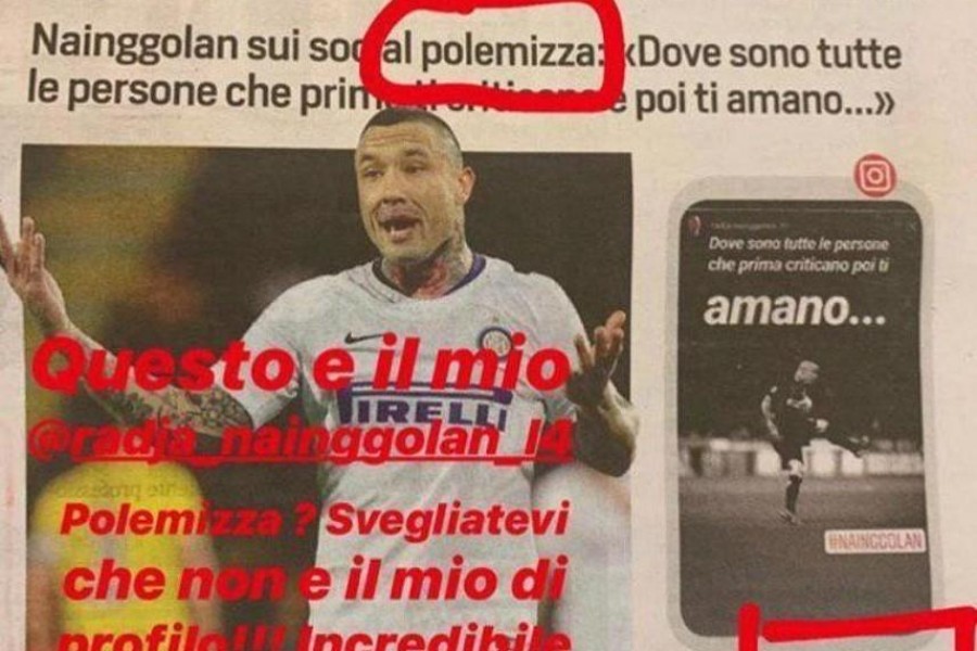 Il post di Nainggolan apparso sul profilo ufficiale