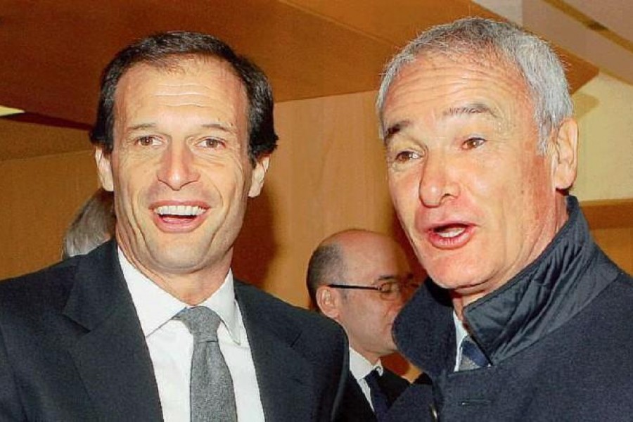 Allegri e Ranieri in una foto d'archivio, di LaPresse