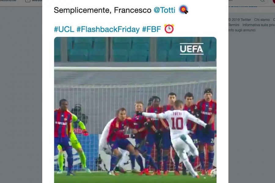 Il tweet dell'Uefa