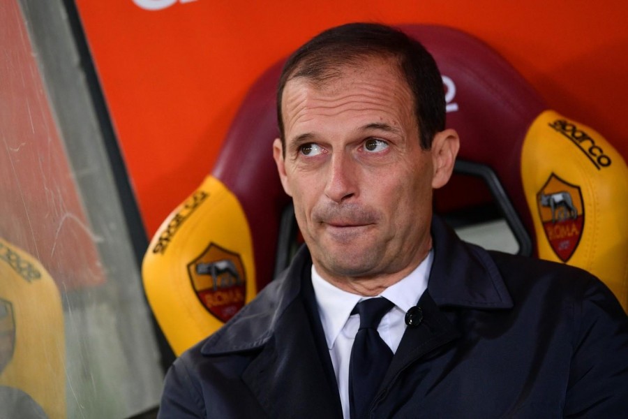 Allegri in panchina allo Stadio Olimpico