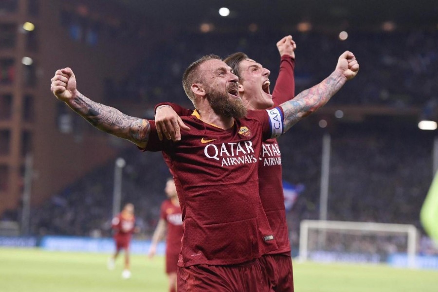 De Rossi e Zaniolo esultano, di LaPresse