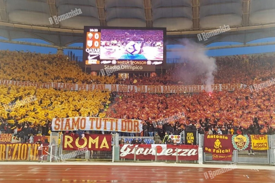 La coreografia della Curva Sud, di Mancini