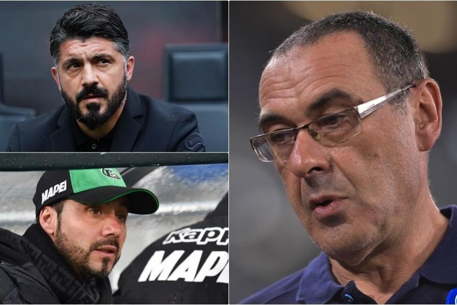 Gattuso, De Zerbi e Sarri, di LaPresse