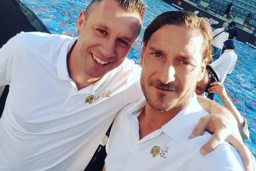 Totti con Cassano prima de La Notte dei Re