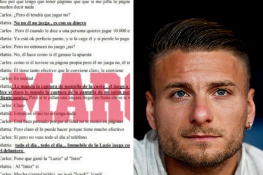 Le intercettazioni pubblicate da Marca, a destra Ciro Immobile, di LaPresse