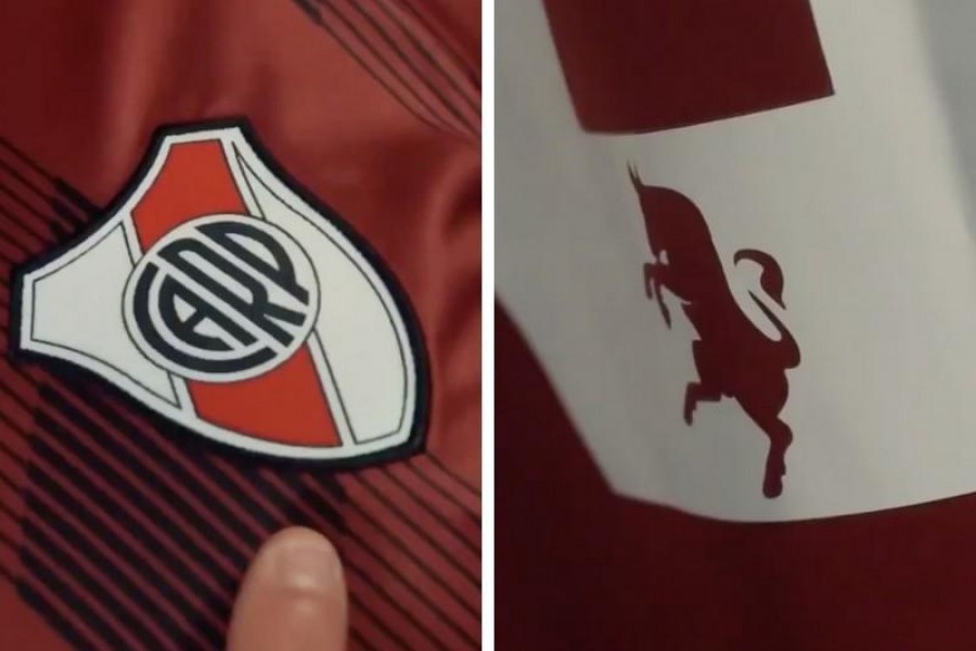 Il dettaglio dello stemma del River Plate e del Toro rampante