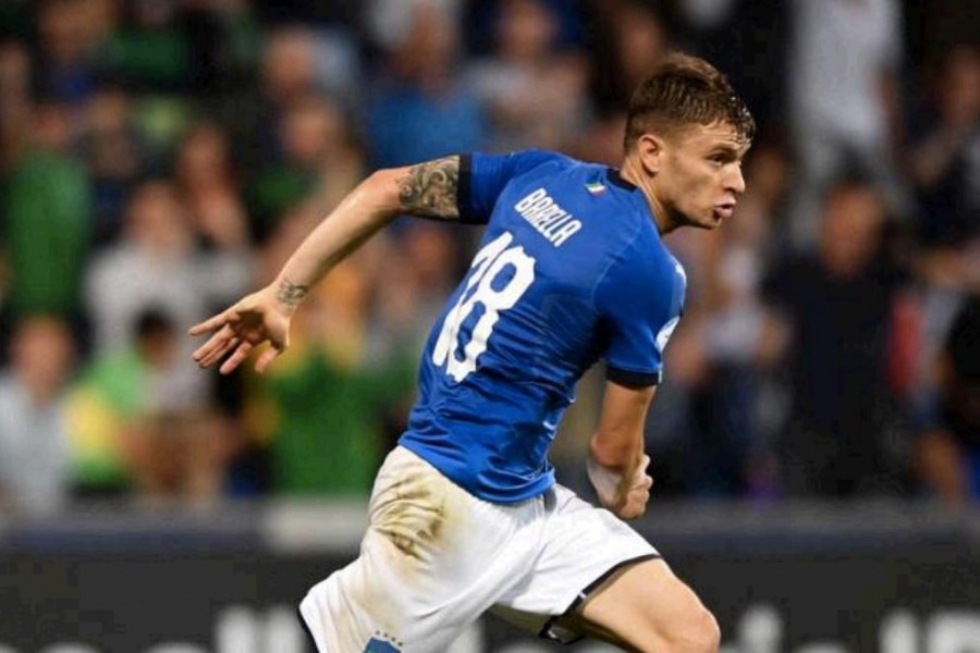 Nicolò Barella con la maglia della nazionale italiana, di LaPresse