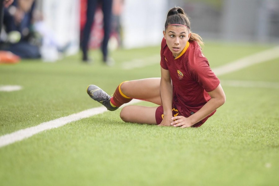 Agnese Bonfantini, la calciatrice della Roma Femminile è scesa in campo per 90' nella gara tra Italia Under 23 e Stati Uniti, di LaPresse