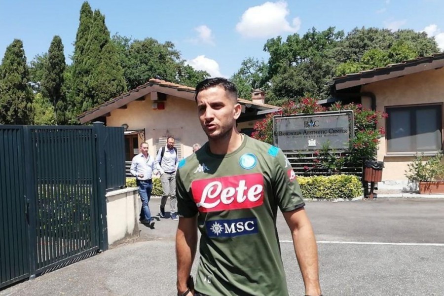 Kostas Manolas a Villa Stuart per le visite mediche con il Napoli