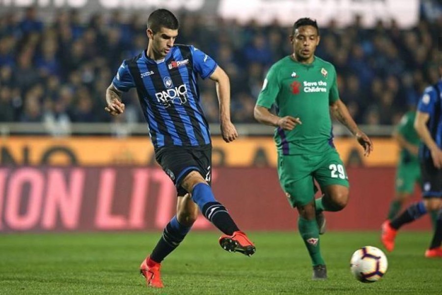 Gianluca Mancini con la maglia dell'Atalanta in questa stagione