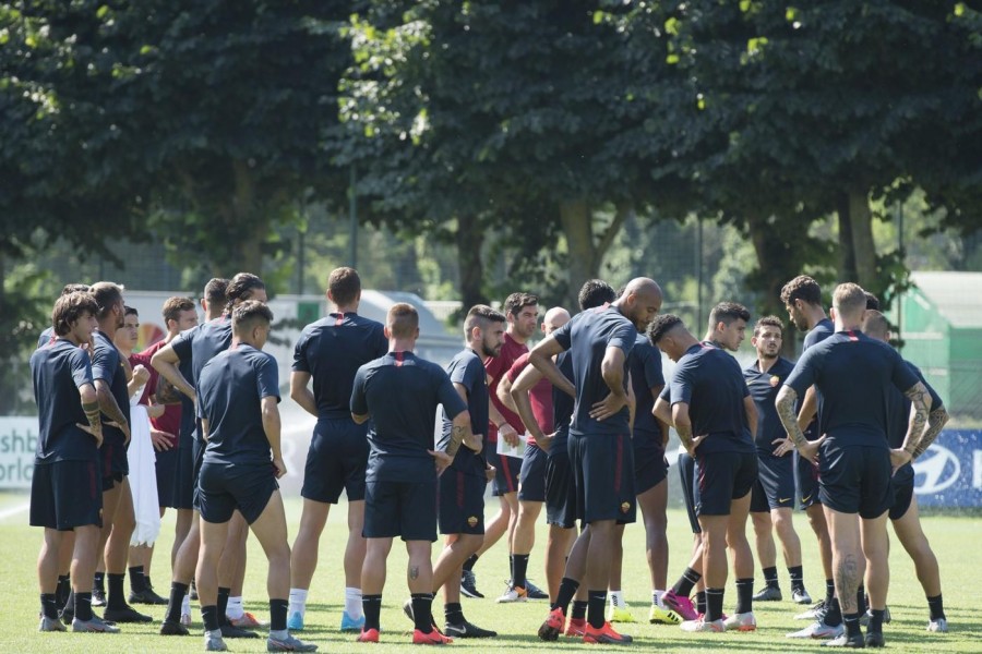 La Roma in ritiro a Trigoria, di LaPresse