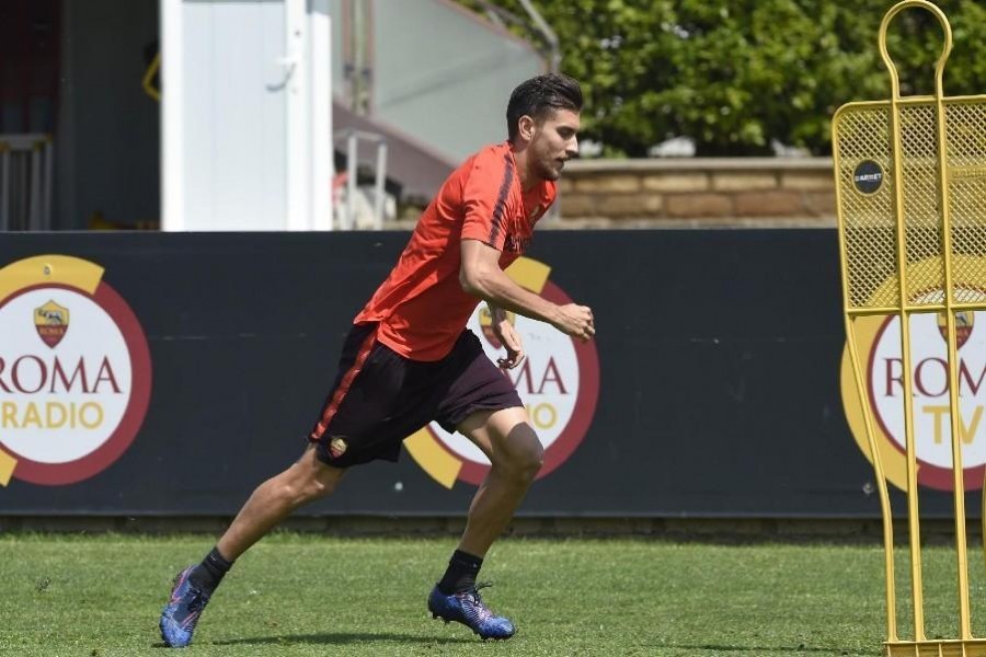 Lorenzo Pellegrini a Trigoria, di LaPresse