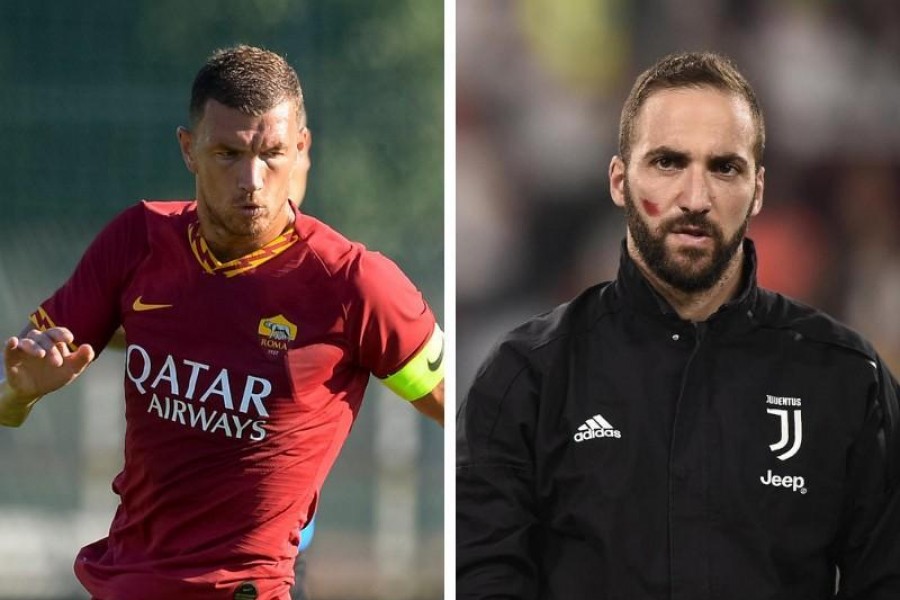 Edin Dzeko e Gonzalo Higuan, di LaPresse