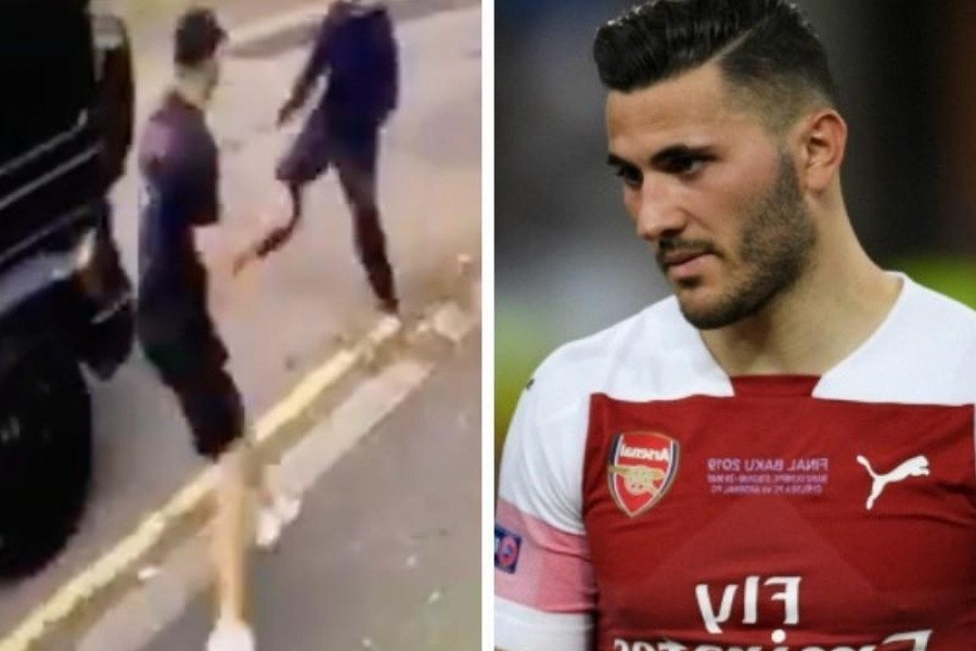 Un fram del video in cui Kolasinac reagisce alla rapina