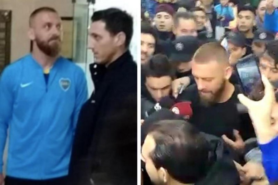 Daniele De Rossi nel suo primo giorno da nuovo giocatore del Boca Juniors