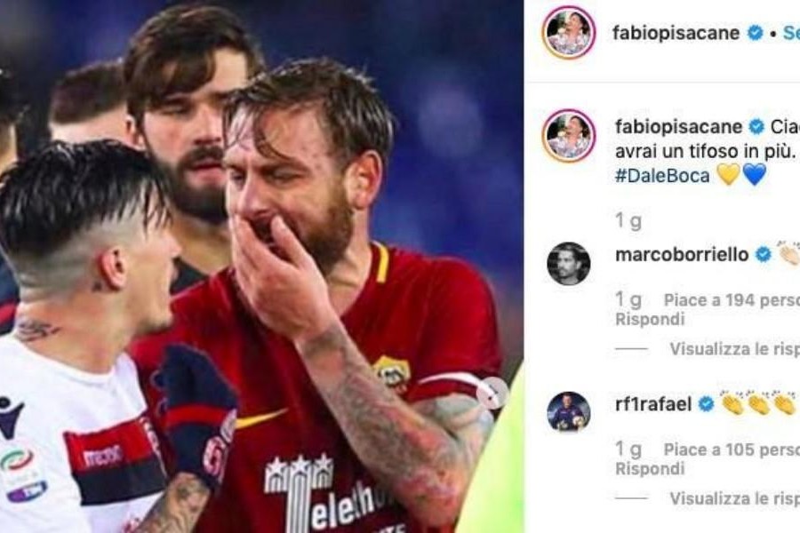 Il post di Pisacane su Instagram