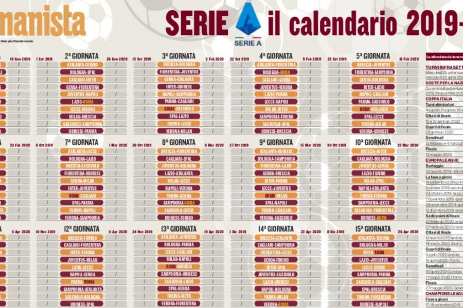 Il calendario completo della Serie A 2019-20