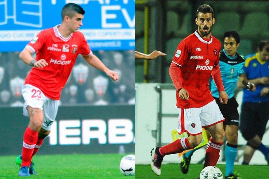 Gianluca Mancini e Leonardo Spinazzola con la maglia del Perugia