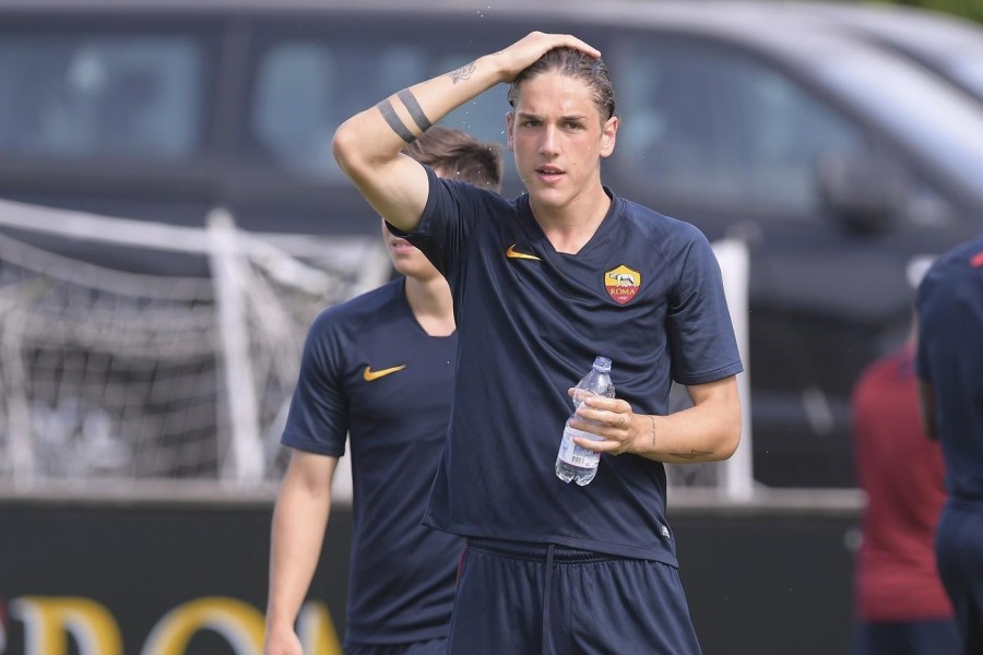 Zaniolo a Trigoria, di LaPresse