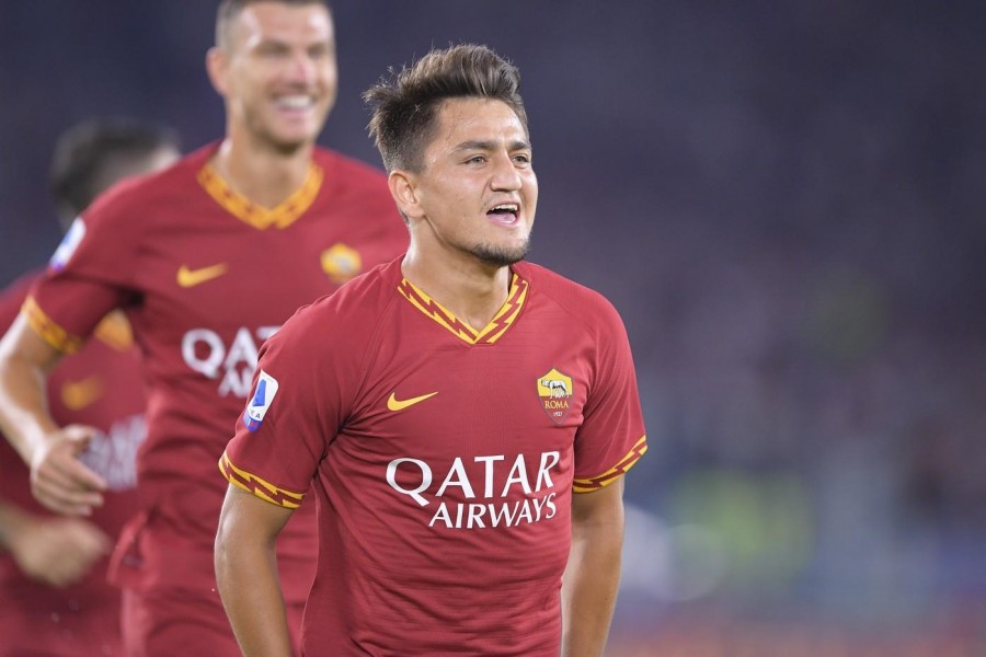 Cengiz Ünder esulta dopo il gol contro il Genoa, di LaPresse