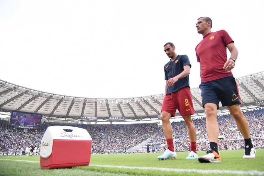 Davide Zappacosta al momento dell'uscita dal campo prima del derby, di LaPresse