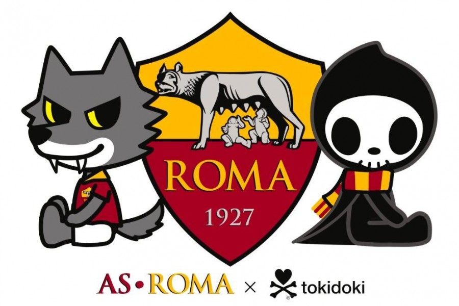 La grafica disegnata da Tokidoki per la Roma (@asroma.com)