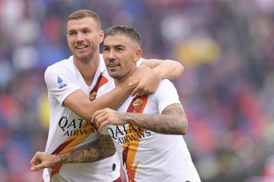 Dzeko e Kolarov durante, di LaPresse