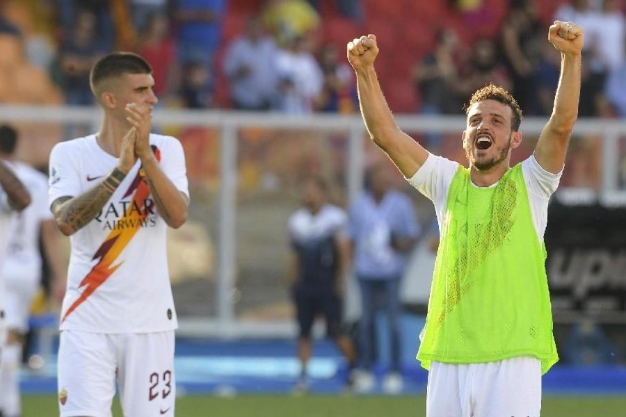 Alessandro Florenzi esulta per la vittoria di Lecce, di LaPresse