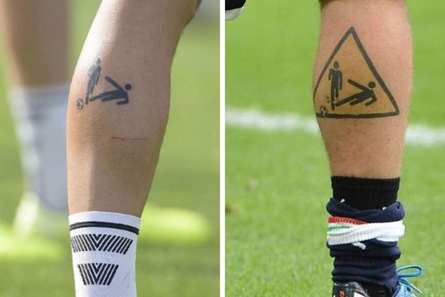 A sinistra il tatuaggio di Dani Garcia, a destra quello di Daniele De Rossi